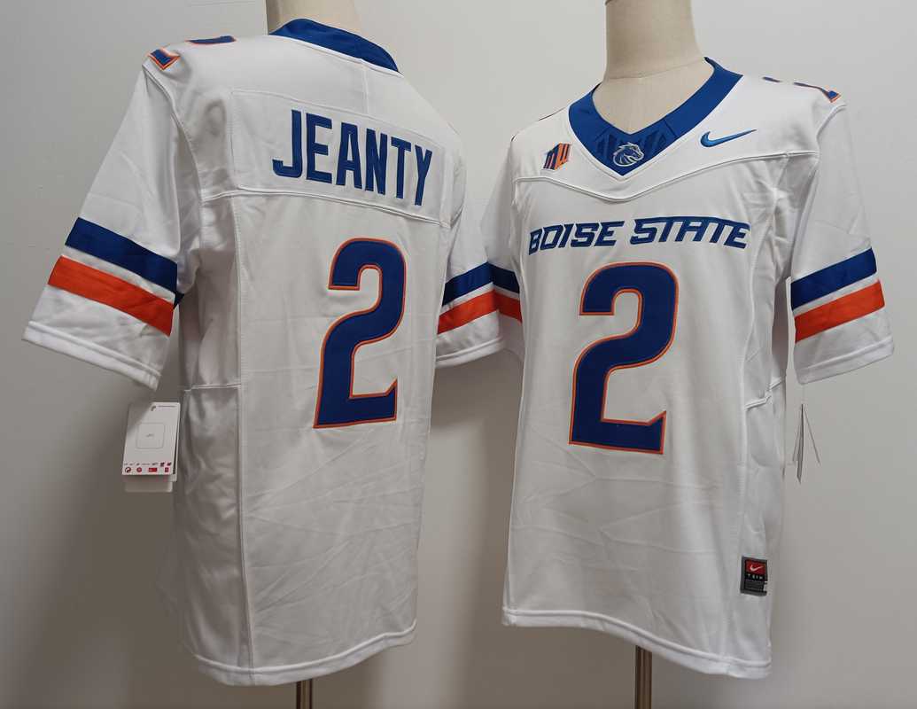 Men%27s Boise State Broncos #2 Ashton Jeanty White 2024 F.U.S.E. Vapor Limited Stitched Football Jersey